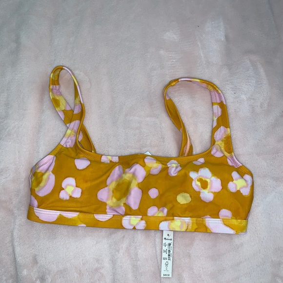Madewell Other - Madewell yellow and pink flower bikini top size small